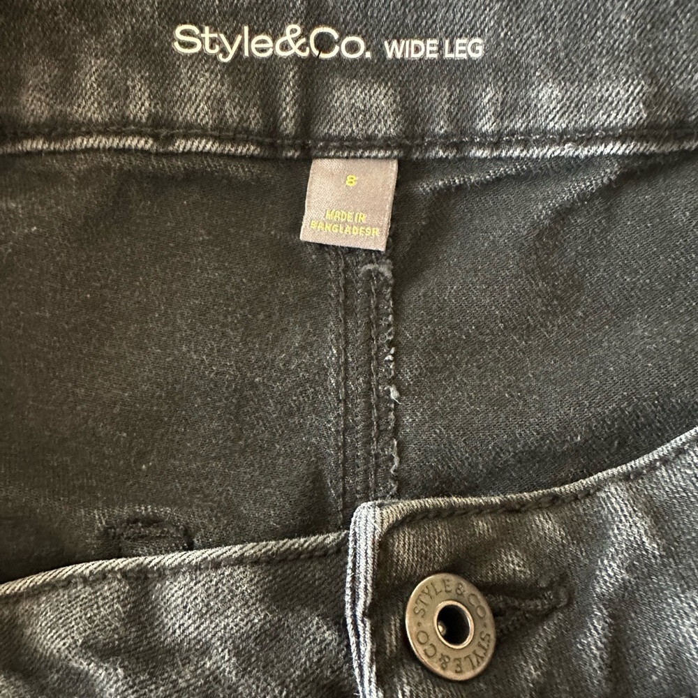 Style & Co. Charcoal Wide Leg Jeans - Picture 3 of 3